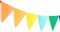 Pre-Assembled Rainbow Banner Buntings, Felt Fabric Pennant Banner Multicolor